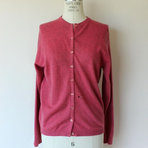 Vintage 1960s Sweater, Pink Cashmere Cardigan by Ballantyne, Size 36, Scotland - Picture 2 of 10